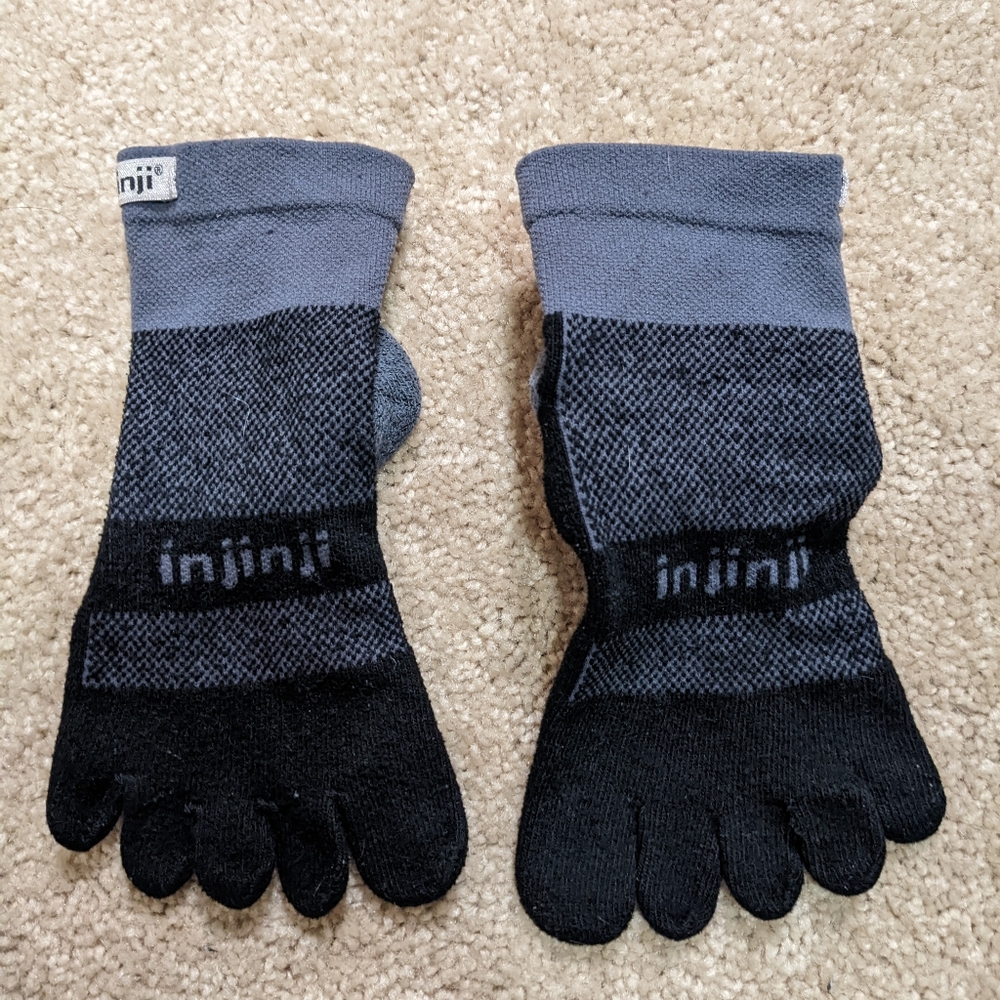 Injinji Men's Trail Midweight Mini Crew Toesocks Size Medium